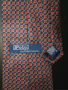 Vintage Polo Ralph Lauren Silk Tie Red Blue Gold
